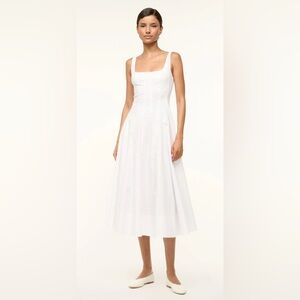 STAUD White Midi Dress